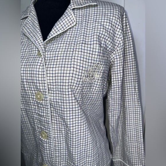 Lauren Ralph Lauren Checker Button-Down Pajama Top Women's - Picture 2 of 8